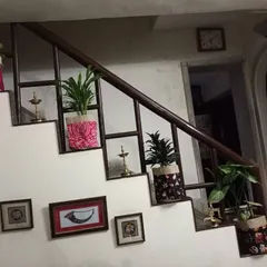 Don't let any space go to waste. I used these beautiful ethnic print grow bags to decorate a staircase, turning it into a cascading vertical garden that adds life and color to an often-overlooked area of the home.