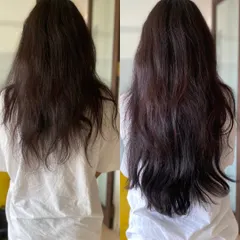 The difference a little volume can make is incredible. This before and after shot shows how a 160gm clip-on set adds healthy-looking fullness and length, blending perfectly with her natural hair.