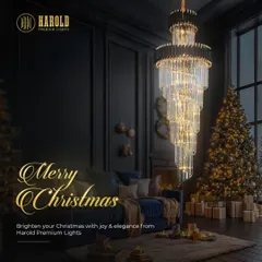 The Black Geminus Duplex Chandelier makes a bold statement with its spiraling crystal design. It's specifically crafted for high ceilings and staircases, providing a dramatic and luxurious focal point.