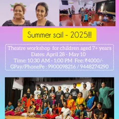 Announcing my annual 'Summer Sail' theatre workshop for children. It's a two week journey of fun, theatre games, and creativity, culminating in a stage show where the kids are the stars.