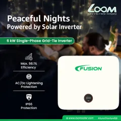 The CAML 6kW On-Grid Inverter allows you to power your home with smart, sustainable energy directly from the sun. It offers high-efficiency performance, seamless grid integration, and a compact, durable design.