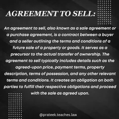 An agreement to sell is a preliminary contract that outlines the terms and conditions of a future sale, creating an obligation for both parties to complete the transaction.
