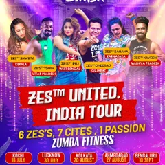 The official poster for the ZES™ United India Tour. This massive 7-city tour brought together 6 ZESes to celebrate our shared passion for Zumba Fitness with communities across the country.