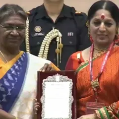 A moment of profound gratitude, receiving the prestigious Sangeet Natak Akademi award from the Honourable President of India. This recognition is a tribute to my gurus and the rich cultural heritage of our country.