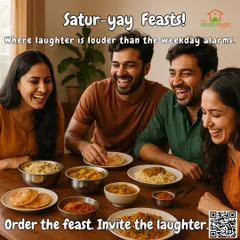 We believe laughter is the best seasoning. Our catering for small get-togethers and family parties is all about bringing people together over food that feels like a warm hug, making your Satur-yay feasts truly memorable.