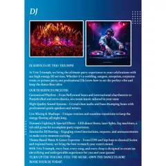Our DJ services are designed to create the ultimate party experience. We provide customized playlists, high-quality sound systems, and live mixing to keep the energy flowing all night long for any wedding, sangeet, or corporate event.