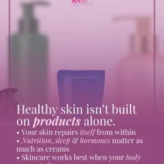 Healthy skin isn't built on products alone. It repairs itself from within, influenced by nutrition, sleep, and hormones. Skincare works best when your body supports it, which is a core part of my treatment philosophy.