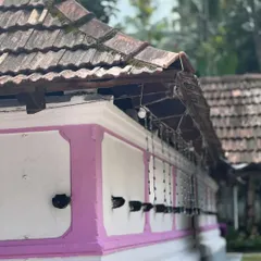 The traditional architecture of a Kerala temple, the perfect backdrop for our sacred dance offerings.