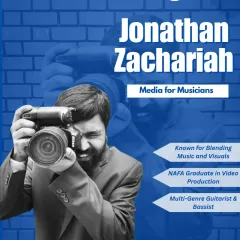 Learn how to blend music and visuals with Jonathan Zachariah at our upcoming Bootcamp. As a multi-genre musician and video production graduate, he will teach you the essentials of creating compelling media as a musician.