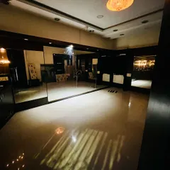 The studio at night, showing the versatile lighting and ample room for movement. It's a great space for shoots and workshops.