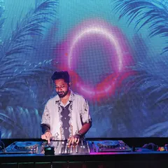 At the console during 'The Island Edit' at Skydeck. The large screen visuals added a whole other dimension to my tropical and afro house set.