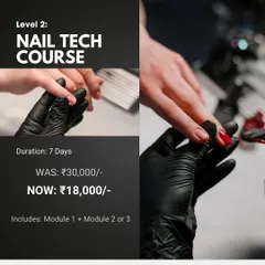 Build a strong foundation with our 7-day Nail Tech Course. This track combines fundamental skills with your choice of either gel or acrylic extension modules to get you salon-ready.