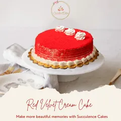 My Red Velvet Cream Cake is a classic for a reason. The vibrant red sponge has a mild vanilla flavor and a tender crumb, perfectly complemented by a smooth and creamy frosting.