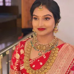 Another angle of Dr. Nayana's stunning look for a family event, showcasing how the makeup looks beautiful from every side.