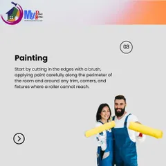 The painting stage is where the magic happens. I start by carefully cutting in the edges with a brush before using a roller for the main surfaces, ensuring complete and even coverage without any missed spots.