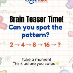 Can you spot the pattern in this number sequence? Take a moment to think before you find the answer. This kind of pattern recognition is fundamental to coding and data analysis.