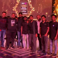 With the incredible technical crew at the SIIMA Awards. These are the guys who make the magic happen behind the scenes. A flawless show is always a team effort.