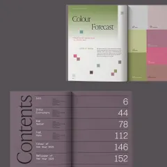 The design of a forecast report requires a delicate balance between conveying dense information and creating a compelling visual journey. This spread from the Asian Paints ColourNext 2025 report showcases our approach to publication design, using clean typography and a thoughtful layout to guide the reader.