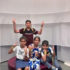 Happy faces and peace signs from our younger students during the museum trip. It's all about creating positive and memorable musical experiences.
