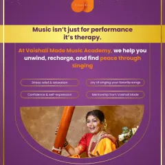 Music isn't just for performance, it's therapy. At my academy, I help you unwind, recharge, and find peace through singing. It's a space for stress relief, self-expression, and finding joy in your favorite songs.