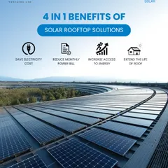 Our solar rooftop solutions offer 4-in-1 benefits for commercial properties. They save electricity costs, reduce monthly power bills, increase access to energy, and can even extend the life of the roof.