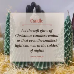 Let the soft glow of Christmas candles remind us that even the smallest light can warm the coldest of nights. Our collection includes beautifully detailed Christmas tree candles.