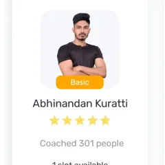 A screenshot of my coaching profile, showing I have successfully coached over 301 people with a 5-star rating.