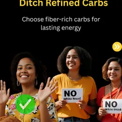 To lose weight effectively, it's important to ditch refined carbs like white bread. I advise choosing fiber-rich complex carbs that provide lasting energy and don't cause sharp blood sugar spikes.