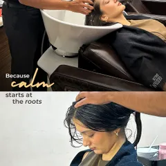 Calm starts at the roots. Our hair spa treatments begin with a soothing wash and scalp massage, designed to relieve tension and nourish your hair from within.