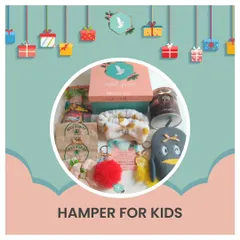 A fun and colorful hamper for kids. This box is filled with a soft toy, seed bombs for a green activity, a cute headband, and other surprises to spark their imagination.