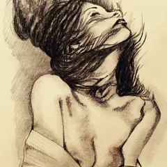 An early charcoal trial exploring movement and freedom. I used loose, energetic strokes to capture the feeling of hair tossing in the wind.
