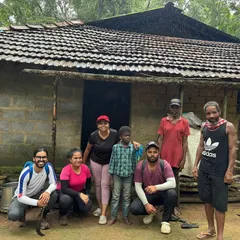 Our group with the local family who hosted us. Staying in these traditional houses and interacting with the local people is a key part of our trips.