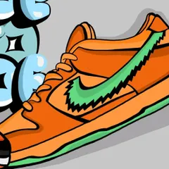 A closer look at the orange and green kick from the Toe To Toe logo design. The sketchy, energetic lines on the swoosh were a key part of the design brief.