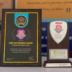A close up of our School Excellence Awards. We are grateful for the appreciation of our committed efforts and innovative approach to grooming young learners with skills for life.