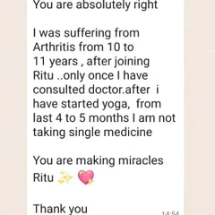 This is why I do what I do. This client had been suffering from Arthritis for over 10 years. After just a few months of our customized yoga practice, they are now living without taking a single medicine. Healing from the root is possible.