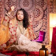 Mentoring in action. This Heeramandi-inspired look was created by my talented student, with my guidance on the overall styling and concept. I love seeing my students' skills flourish.