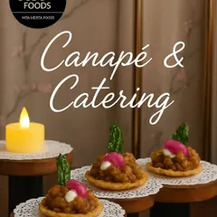 Canapés galore! This image showcases one of our exquisite canapés, a perfect example of how we believe every single bite should be a work of art, combining elegance, flavor, and presentation.