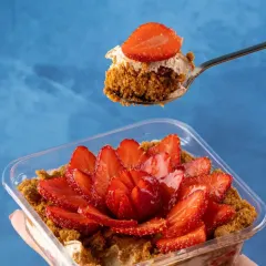 There's nothing like a spoonful of our fresh strawberry dessert. It's creamy, fruity, and has the perfect crunch, making it an irresistible treat for any time of the day.