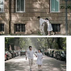 Running through the streets of Mumbai, hand-in-hand. This captures the energy and excitement of starting a new life together in this incredible city.