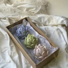 A set of my lotus mould candles in beautiful pastel shades. They are a new addition, but I'm already getting so many orders for them.
