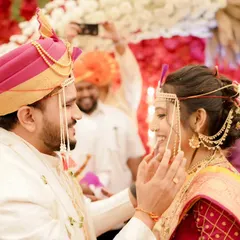 A sweet, gentle moment between the bride and groom. Her soft, natural makeup is perfect for these intimate, candid shots.