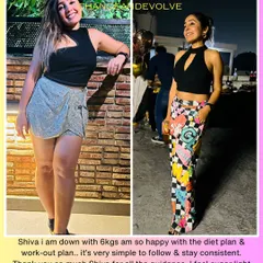 This client is down 6 kgs and her bloating issues are resolved. Her journey shows that my simple-to-follow diet and workout plans create visible, feel-good results.