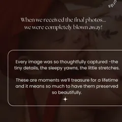 "When we received the final photos... we were completely blown away!" It means so much to hear that every thoughtfully captured detail becomes a treasured lifetime memory.