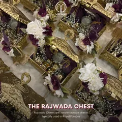 For the most special occasions, I offer The Rajwada Chest. Inspired by the ornate chests of royal palaces, this hamper is the pinnacle of opulent gifting. The rich purple velvet, intricate gold-finished metalwork, and curated treasures within are designed to make your loved ones feel truly cherished.
