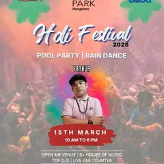My official poster for the Holi Festival 2025 at The Park Bangalore. I was thrilled to be part of this massive pool party and rain dance event.
