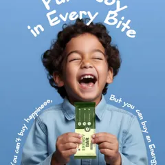 That look of pure joy says it all. While you can't buy happiness, you can buy an energy bar that fuels big smiles and even bigger adventures, all with natural ingredients.
