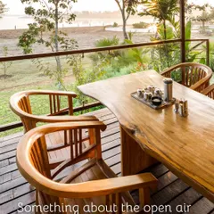 There's something about the open air that brings us closer. A table on the deck overlooking the river is perfect for quiet conversations.