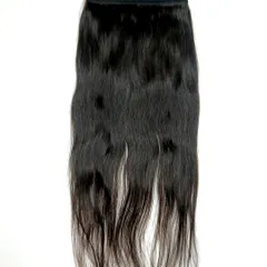This is our full 5-clip ear-to-ear straight extension piece. It's a single, wide weft that adds significant length and volume across the back of your head in one easy step.