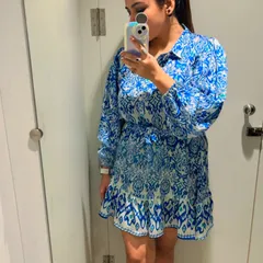 This blue and white printed shirt dress from Zudio is another one of my summer favorites. The long sleeves make it versatile for different weather conditions.