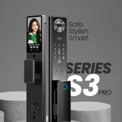 This is the S3 Pro, a lock that redefines safe living by being safe, stylish, and smart. It features an integrated screen for visitor identification, combining high-level security with futuristic convenience.